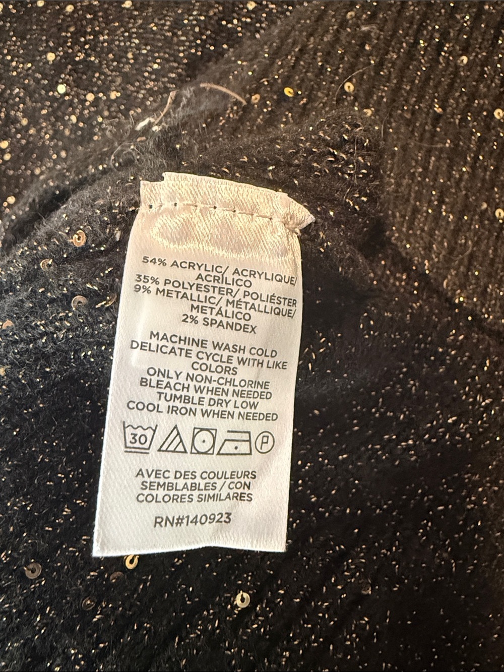 NWOT Loft Black Metallic Sequin Crewneck Sweater - Picture 4 of 4